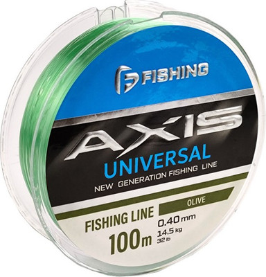 Леска монофильная, Axis Universal Line Olive 100м 0.40мм / FRLO-040
Леска монофильная, Axis Universal Line Olive 100м 0.40мм / FRLO-040