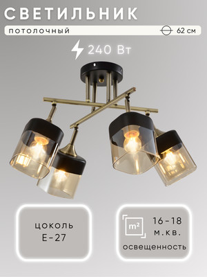 Люстра, НПБ 02-4x60-101 / XA1756/4
Люстра, НПБ 02-4x60-101 / XA1756/4