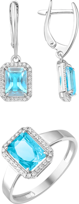 Комплект ювелирных украшений из серебра, Серьги П2227-086СТ, кольцо П1227-086СТ
Комплект ювелирных украшений из серебра, Серьги П2227-086СТ, кольцо П1227-086СТ