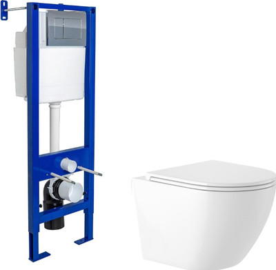 Унитаз подвесной с инсталляцией, KW-9003W Rimles + Berges АТОМ 410 040331
Унитаз подвесной с инсталляцией, KW-9003W Rimles + Berges АТОМ 410 040331