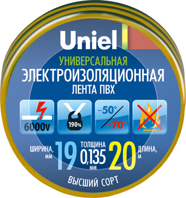 Изолента, UIT-135P 20/19/01 / 04483
Изолента, UIT-135P 20/19/01 / 04483