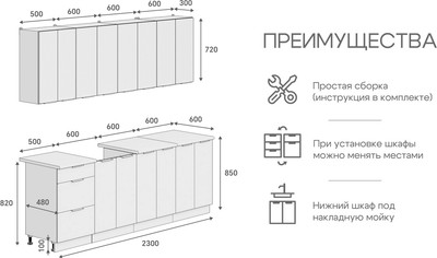Кухонный гарнитур, Корнелия Марика 2.3
Кухонный гарнитур, Корнелия Марика 2.3