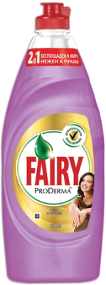 Средство для мытья посуды Fairy, ProDerma Шелк и Орхидея 
Средство для мытья посуды Fairy, ProDerma Шелк и Орхидея