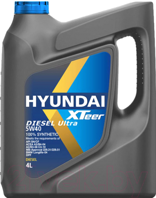 Моторное масло Hyundai XTeer, Diesel Ultra 5W40 / 1041223
Моторное масло Hyundai XTeer, Diesel Ultra 5W40 / 1041223
