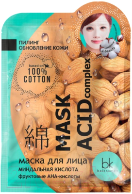 Маска для лица тканевая BelKosmex, J-Beauty Acid Complex миндальная кислота и фруктовые АНА-кислоты
Маска для лица тканевая BelKosmex, J-Beauty Acid Complex миндальная кислота и фруктовые АНА-кислоты