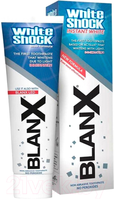 Зубная паста Blanx, White Shock & Protect Instant White мгновенное отбеливание зубов
Зубная паста Blanx, White Shock & Protect Instant White мгновенное отбеливание зубов