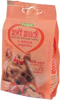 Лакомство для собак TiTBiT, Снек мягкий из индейки
Лакомство для собак TiTBiT, Снек мягкий из индейки