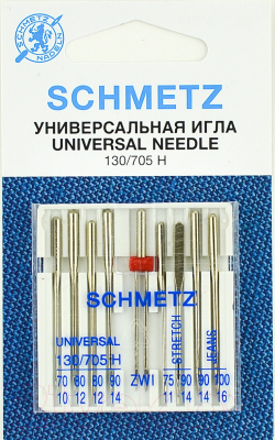 Иглы для швейной машины Schmetz, 130/705H универсальная, джинс, стрейч, двойная №8/2(8+1)
Иглы для швейной машины Schmetz, 130/705H универсальная, джинс, стрейч, двойная №8/2(8+1)