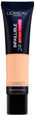 Тональный крем L'Oreal Paris, Infaillible 24ч стойкий матирующий №115 золотисто-бежевый
Тональный крем L'Oreal Paris, Infaillible 24ч стойкий матирующий №115 золотисто-бежевый