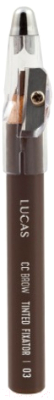 Карандаш для бровей Lucas Cosmetics, Брюнет/шатен (коричневый), CC Brow Tinted Wax Fixator 03