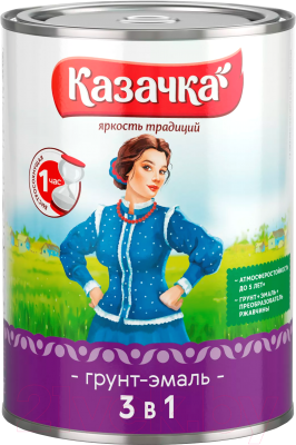 Эмаль Казачка, Белый, По ржавчине