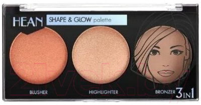 Палетка для скульптурирования Hean, Золотистый;коричневый;персиковый, Shape & Glow Palette
Палетка для скульптурирования Hean, Золотистый;коричневый;персиковый, Shape & Glow Palette