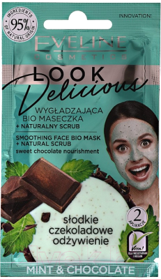 Маска для лица кремовая Eveline Cosmetics, BioMint & Chocolate Look Delicious Разглаживающая
Маска для лица кремовая Eveline Cosmetics, BioMint & Chocolate Look Delicious Разглаживающая