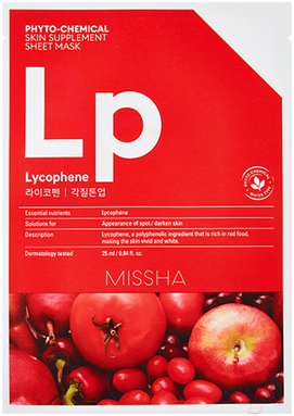 Маска для лица тканевая Missha, Phyto-Chemical Skin Supplement Lycophene Peeling Tone осветляющ.
Маска для лица тканевая Missha, Phyto-Chemical Skin Supplement Lycophene Peeling Tone осветляющ.