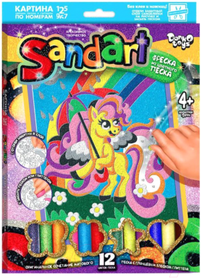 Набор для творчества Danko Toys, Sand Art Фреска из песка. Пони и радуга / SA-01-05
Набор для творчества Danko Toys, Sand Art Фреска из песка. Пони и радуга / SA-01-05