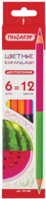 Набор цветных карандашей Пифагор, Ассорти, Сочные Фрукты/ 181360 
Набор цветных карандашей Пифагор, Ассорти, Сочные Фрукты/ 181360