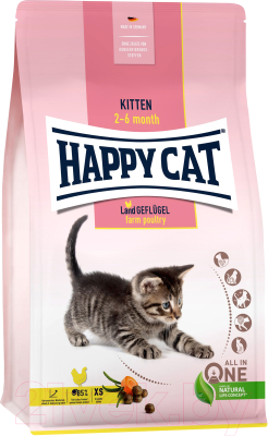 Корм для кошек Happy Cat, Kitten Land-Geflugel 37,5/21 птица, лосось, без злаков / 70534
Корм для кошек Happy Cat, Kitten Land-Geflugel 37,5/21 птица, лосось, без злаков / 70534