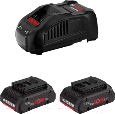 Набор аккумуляторов для электроинструмента Bosch, ProCORE 18V 4.0 с зарядным GAL 1880 CV
Набор аккумуляторов для электроинструмента Bosch, ProCORE 18V 4.0 с зарядным GAL 1880 CV