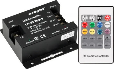 Контроллер для светодиодной ленты, LN-RF20B-S / 018609
Контроллер для светодиодной ленты, LN-RF20B-S / 018609
