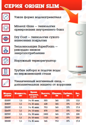 Накопительный водонагреватель Garanterm ES 50-V