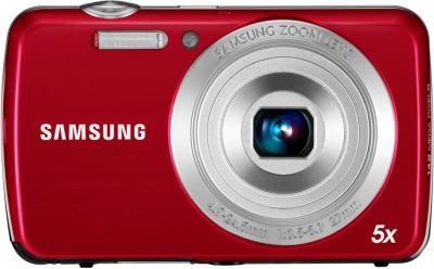 Компактный фотоаппарат Samsung EC-PL20 (EC-PL20ZZBPRRU) Red - Вид спереди