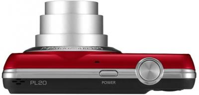 Компактный фотоаппарат Samsung EC-PL20 (EC-PL20ZZBPRRU) Red - Вид сверху
