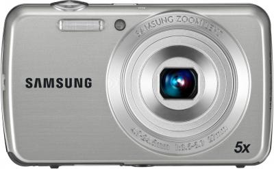 Компактный фотоаппарат Samsung EC-PL20 (EC-PL20ZZBPSRU) Silver - Вид спереди