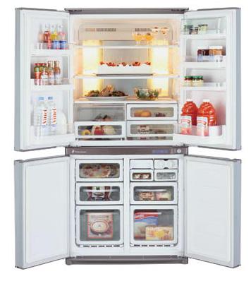 Холодильник с морозильником Sharp SJ-F79PSSL - внутренний вид