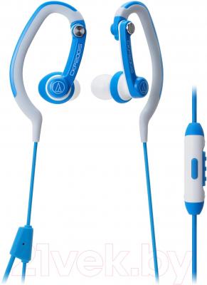 Наушники-гарнитура Audio-Technica ATH-CKP200iS (синий) - общий вид