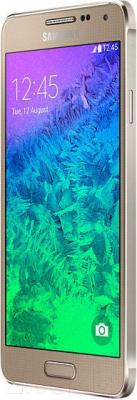 Смартфон Samsung G850F Galaxy Alpha (золотой) - вполоборота