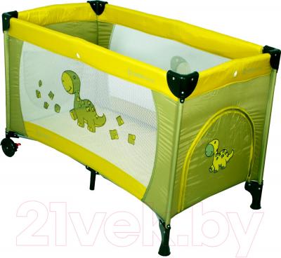 Кровать-манеж Coto baby Samba Proste (зеленый) - общий вид
