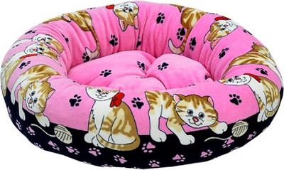 Лежанка для животных ZOONIK Кошки. С подушкой / 22305 (розовый) - 