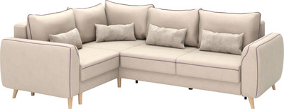 Диван угловой Олмеко Лона (велюр Forward 910 крем/велюр Forward 892 тоуп) - 