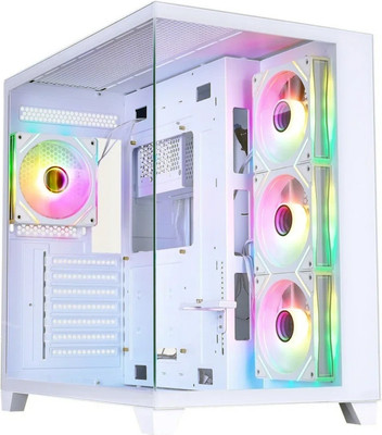 Корпус для компьютера 1stPlayer MV8-TP / MV8-TP-WH-3F7R-W-1F7-W (белый, без БП) -
