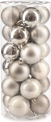 Набор шаров новогодних Ausini VT25-04003-2 (серебристый, 24шт) - 