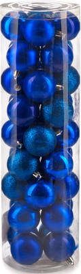 Набор шаров новогодних Ausini VT25-04002-4 (синий, 36шт) - 