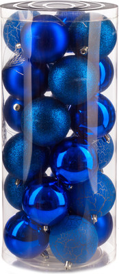 Набор шаров новогодних Ausini VT25-04021-4 (синий, 24шт) - 