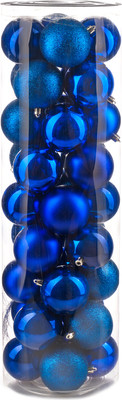 Набор шаров новогодних Ausini VT25-04006-4 (синий, 36шт) - 