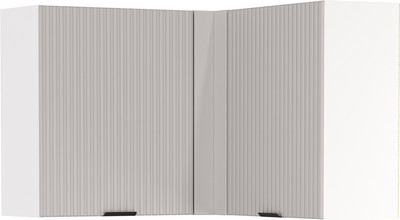 Шкаф навесной для кухни Олмеко Венера угловой (белый/кашемир фрезерованный/белый) -