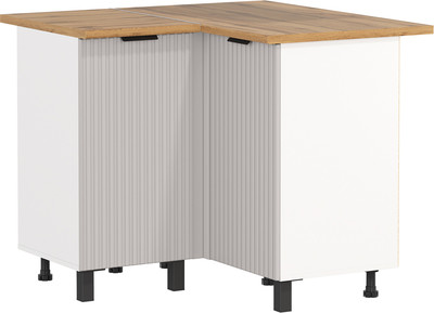 Шкаф-стол кухонный Олмеко Венера угловой (белый/кашемир фрезерованный/дуб вотан/белый) -