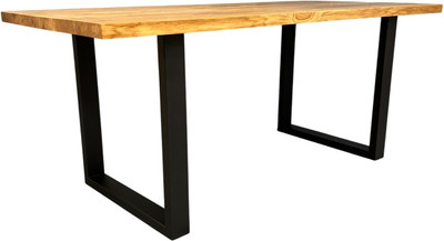 Обеденный стол Iva-Wood 160x80 Натуральный дуб (край прямой, подстолье металл П-обр.) - 