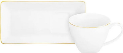

Чашка с блюдцем, Белая с золотом New Bone China / 420759