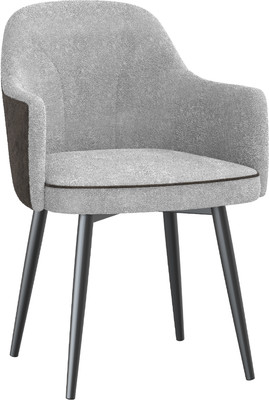 Стул Олмеко Бьюли (велюр Панда сильвер маус/велюр Панда браун шоколад/черный) -