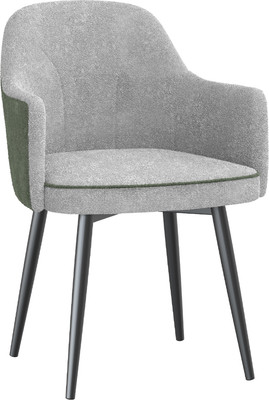 Стул Олмеко Бьюли (велюр Панда сильвер маус/велюр Панда олива/черный) -