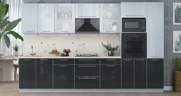 Купить Кухонный гарнитур Интерлиния Мила Пластик 3.4 в Солигорске