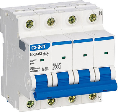 

Выключатель автоматический, NXB-63S 4P 6А 4.5кА х-ка C (R) / 296903