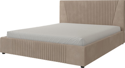 Двуспальная кровать Bravo Мебель Нельсон 160х200 без ПМ стандарт 3 вариант (серо-бежевый, геометрия) -