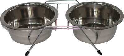 Подставка для мисок ZOONIK 08824 (никель, с мисками) - 