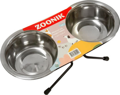Подставка для мисок ZOONIK 0883-1 (черный, с мисками) - 