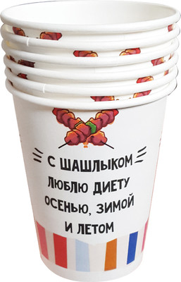 Набор бумажных стаканов Лекс Отдых (6шт, 200мл) - 